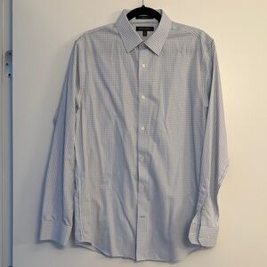 Banana Republic Light Blue Checkered Dress Shirt